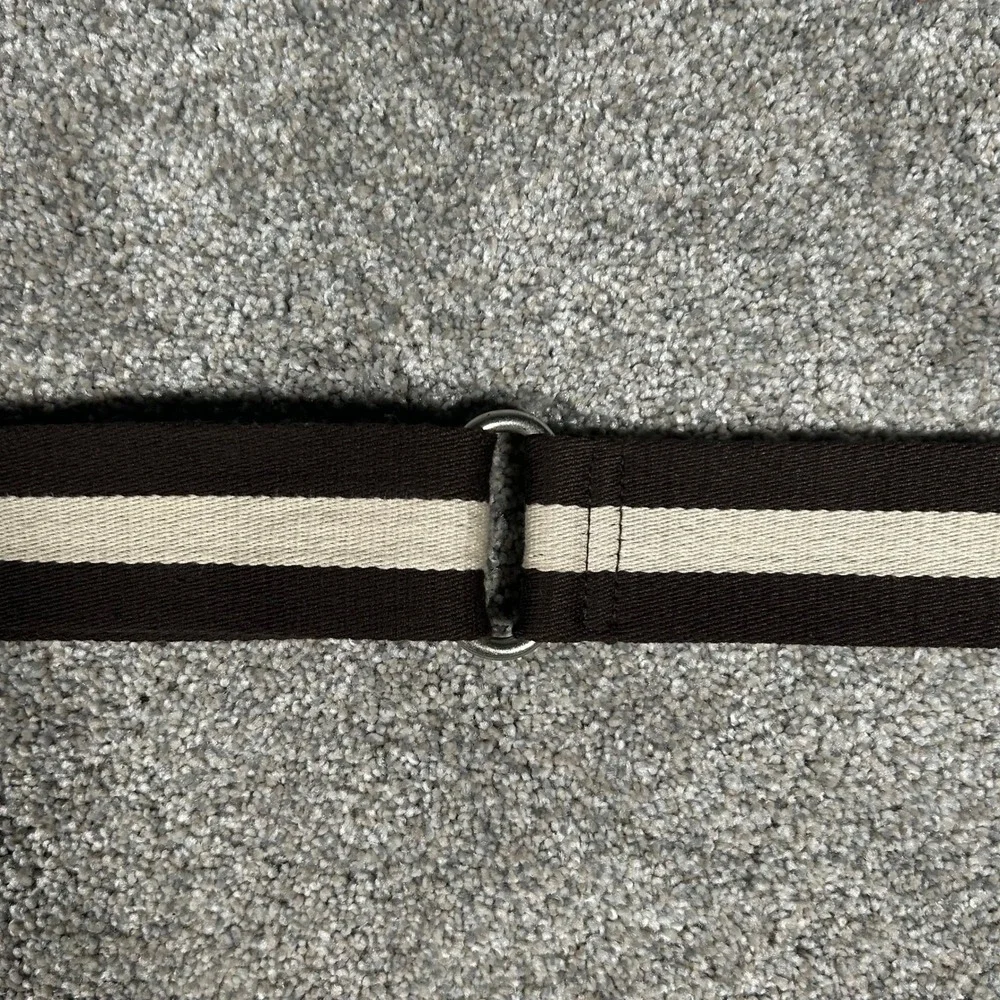 Rare Vintage Ducti Grey Wool Felt Messenger Bag Brown Leather Trim Striped Strap